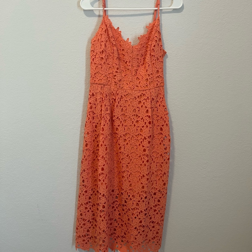 ASTR The Label Lace Align Midi Dress - Orange XL
